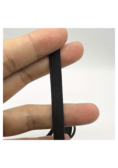 10+10 20 M Don Lastiği Siyah Yassı Esnek Bel Lastiği Paça Lastik En:7mm
