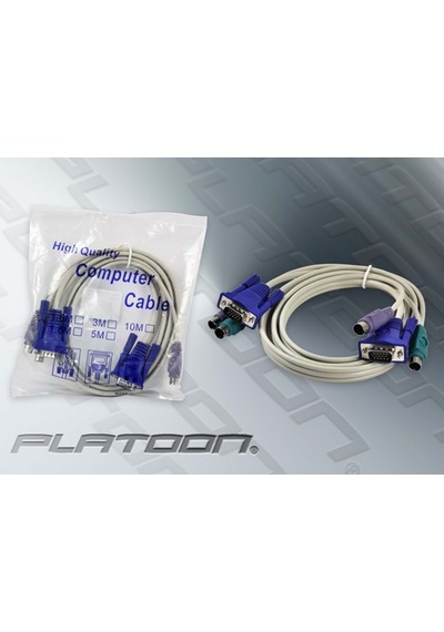 1.5 Metre 2x PS2 + 1x VGA Tüm Soketleri Erkek KVM Switch Kablosu