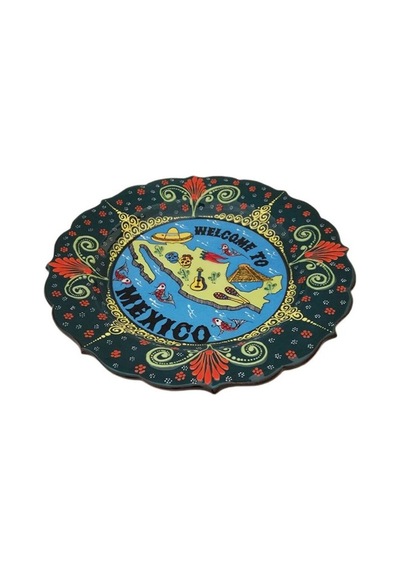 Seramik Tabak Meksika Haritası 30 Cm