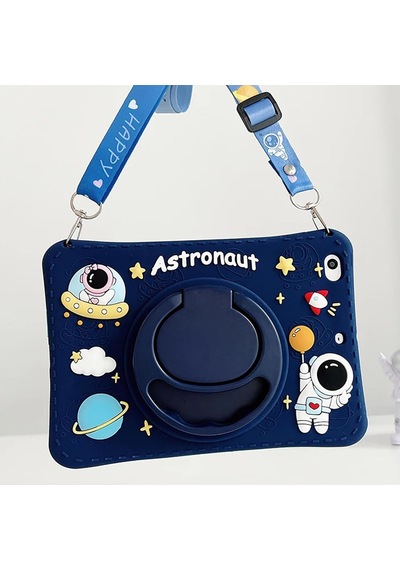 Lenovo Tab Tb311fu İle Uyumlu Kılıf 360 Derece Döner Stand Yatay Dikey Kullanılabilir, Kawaii Askılı Tasarım Kalem Yuvası Özellikli Sevimli Astronot Tasarımı