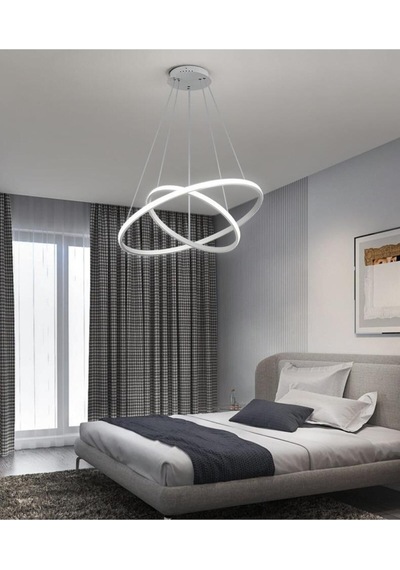 İkili Halka Model Sarkıt Modern Beyaz Işık Ultra Power Led Avizeü