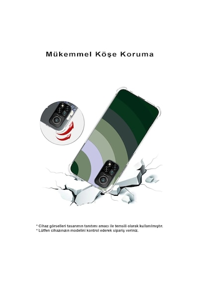 Huawei P20 Lite Uyumlu Köşe Korumalı Renk Cümbüşü C Tasarımlı Şeffaf Silikon Kılıf