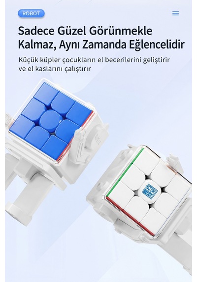 Moyu Meilong 3x3 Manyetik Zeka Küpü Robot Figürlü Saklama Standı Mf8965 12 Cm