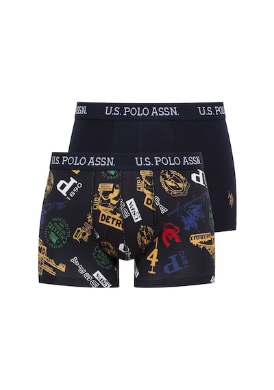 U.S. Polo Assn. Erkek Baskılı-Lacivert 2'Li Boxer 80476