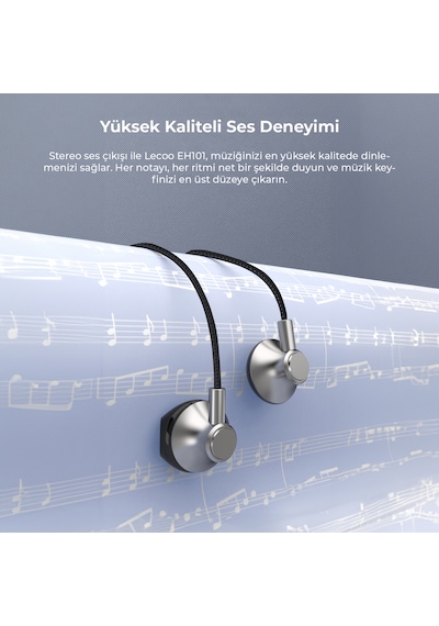 Lecoo EH101 Kablolu 3.5 MM Jacklı Kulak İçi Mikrofonlu Kulaklık