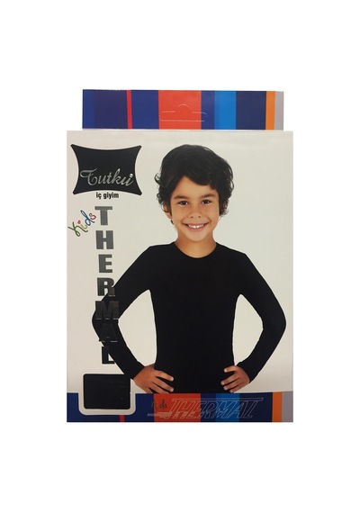 Tutku Unisex Çocuk Siyah Termal Alt Üst Takım D135-d136 Siyah
