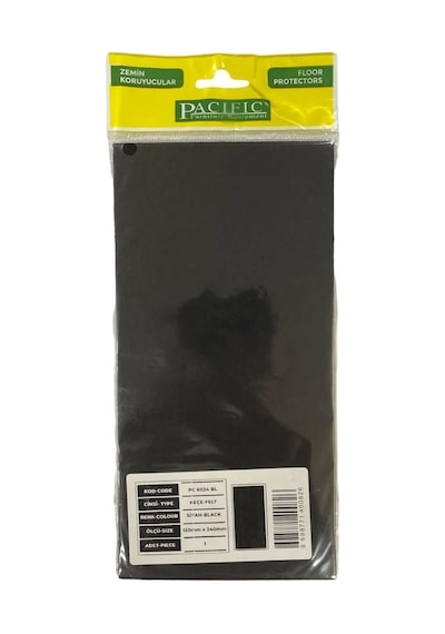 Cateksss Pacific Kare Yapışkanlı Sandalye Koltuk Mobilya Ayak Keçesi Felt 120x240 Mm Siyah - 50 Li Paket