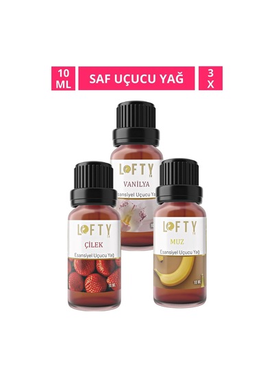 Lofty Çilek Muz Vanilya Smoothie Uçucu Yağ Buhurdanlık Esansı Oda Kokusu 10 ML