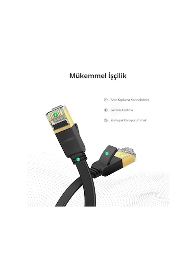 Ugreen Cat7 U/ftp Flat Ethernet Kablosu 1 Metre, 11260