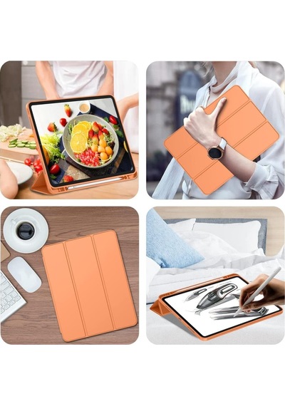 Apple Uyumlu iPad, Pro 12.9 3. Nesil Kılıf Kalem Bölmeli Smart Case A1876