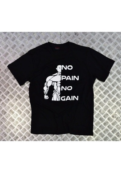 Stoned&Fame No Paın No Gaın Baskılı T-shirt SIYAH