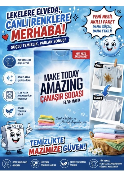 Make Today Amazing Çamaşır Sodası İle Lekelere Elveda, Canlı Renklere Merhaba