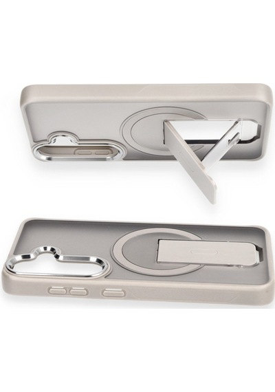 Newface Samsung Uyumlu Galaxy S24 Tork Magsafe Standlı Kapak - Lila lila