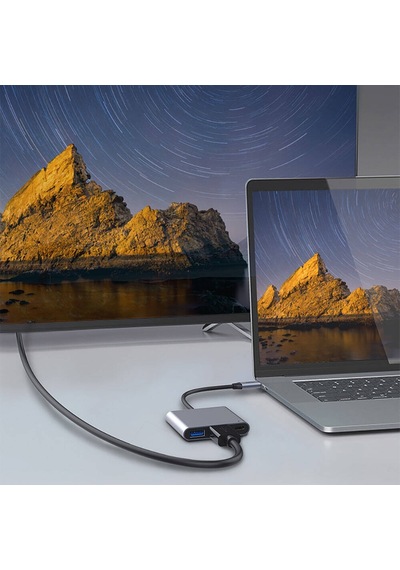 Recci Rh05 Type-c To Type-c Pd100w/hdmı 4k 30hz/usb3.0 Destekli 3in1 Hub Çoğaltıcı