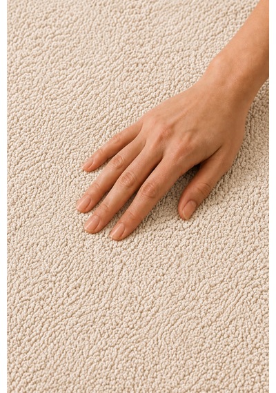 Kaymaz Jel Tabanlı Yıkanabilir Peluş Yumuşak Dokulu Dekoratif Tekli Banyo Paspası 60x100 Cm Krem