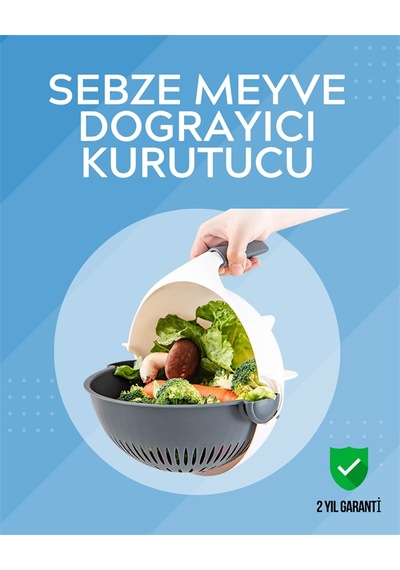 Süzgeçli Hazneye Sahip Çok Amaçlı Rende Ve Dilimleyici Beyaz