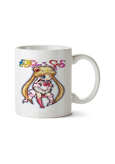 Sailor Moon Super S Cute İki Tarafı Baskılı Kupa Bardak Çok Renkli