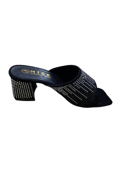 Miçe Shoes Kadın Taşlı Kalın Topuklu Terlik Siyah Taşlı - 873531903 Siyah Taşlı