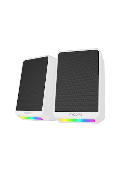 Mikado Md-178 2.0 3w-2 Beyaz Rgb Aydınlatmalı Usb + 3.5mm Usb 5v Speaker Hoparlör