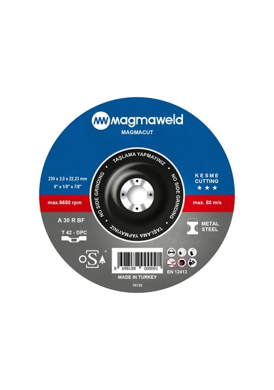 Magmacut Kesme Taşı-bombeli 230 X 3.0 X 22 mm