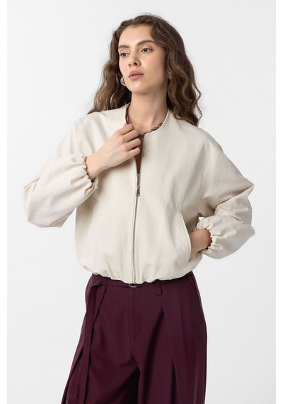 Antioch Crop Kadın Bomber Mont Taş