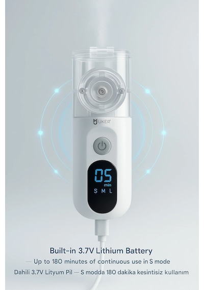 Uker Sessiz Şarjlı Dijital Mesh Nebulizer