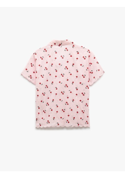 Koton Pamuklu Gömlek Yaka Kiraz Desenli Kısa Kollu Pijama Üstü Pembe Desenli 5slk50017mw Pembe Desenli Koton Pamuklu Gömlek Yaka Kiraz Desenli Kısa Kollu Pijama Üstü Pembe Desenli 5slk50017mw Pembe Desenli