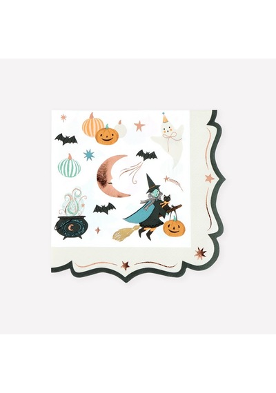 Meri Meri - Halloween - Süslü Kenarlı Cadılar Bayramı Büyük Peçete - L - 16 Adet 0 - 99
