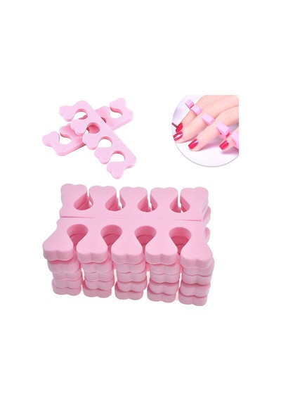 20 Çift Manikür Pedikür Parmak Arası Ayırıcı Separatör Pembe
