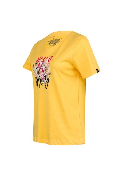 2as Alone Baskılı V Yaka Kadın T-shirt 402 Sarı