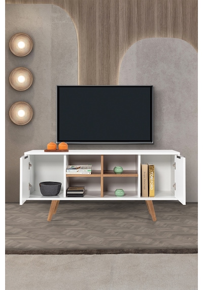3318 Sina 130 Cm Ahşap Ayaklı , Metal Kulplu Tv Ünitesi , Beyaz - Söğüt , Tv Sehpası , Salon Diğer 3318 Sina 130 Cm Ahşap Ayaklı , Metal Kulplu Tv Ünitesi , Beyaz - Söğüt , Tv Sehpası , Salon Diğer