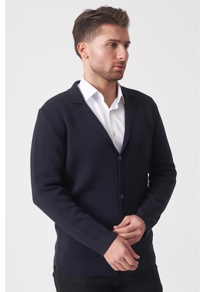 White Stone São Paulo 1112 Pike Örgü Slim Fit Pamuklu Triko Siyah Siyah