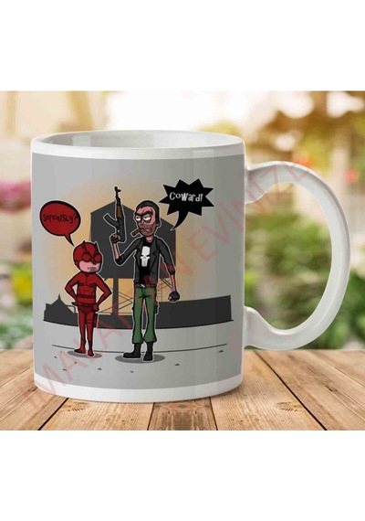 Season 2 Daredevil And Punisher R And M Iki Tarafı Baskılı Kupa Bardak Çok Renkli