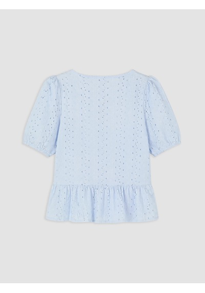 Lcw Vision Mavi Brode Bağlamalı Peplum Bluz
