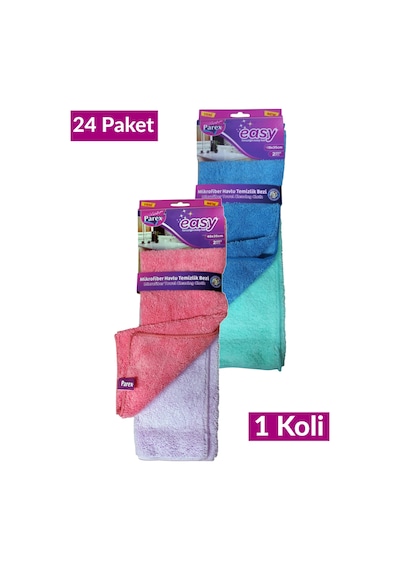 Easy Mikrofiber Temizlik Bezi 2' Li 24 Paket 1 Koli Gri