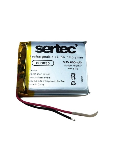 Sertec 803035 3.7v 800 Mah Li-polymer Pil Devreli/1.5a Evimdeyokyok