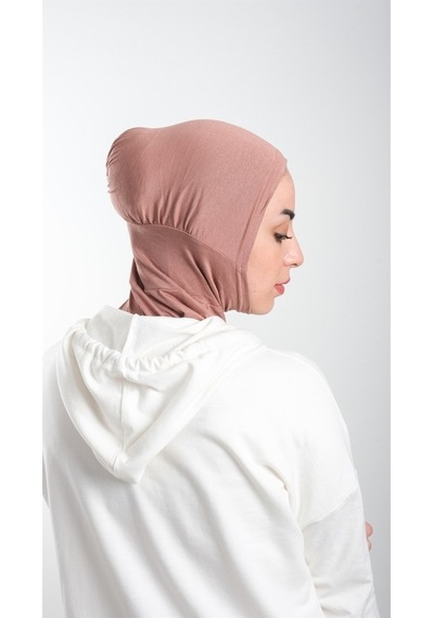 Hürrem Bone Vizon Pratik Hazır Geçmeli Tesettür Bone Sandy Kumaş Spor Hijab 2 Vizon