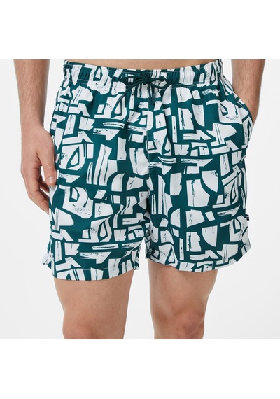 Nautica Erkek Yeşil Regular Fit Desenli Deniz Şortu 033 T55120t Yeşil
