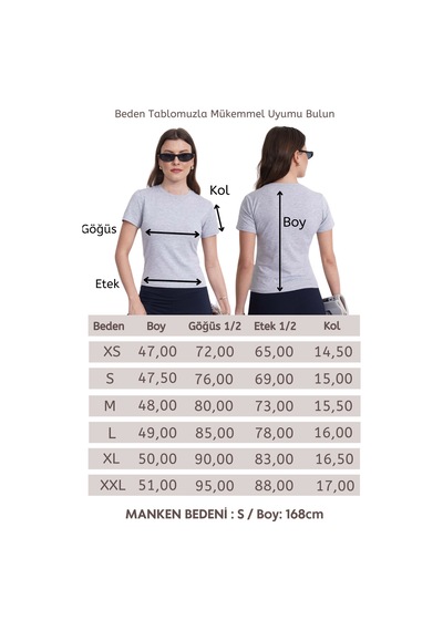 Crop Slim Fit Pamuk Likra Tişört-gri Melanj Gri Melanj