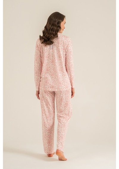 Pierre Cardin Kadın Flowers Pembe Gömlek Pijama Takımı Pc9271-s-v2 Pc9271-s-v2