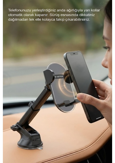 Sarsıntı Önleyci 360 Dönebilen Araç İçi Telefon Tutucu 1