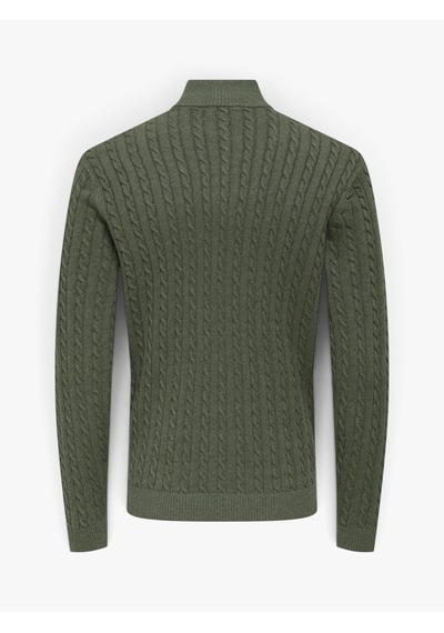Only & Sons Onslouı Reg 12 Cabel Half Zıp Knıt Noos Erkek Gri Kazak - 22033763