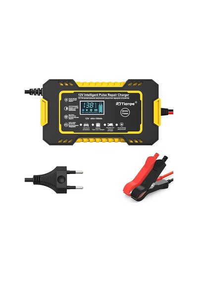 12v 6a Akü Şarj Cihazı, 4-100ah Uyumlu, Dijital Ekran, Otomatik Koruma, Araba Motosiklet Tekne