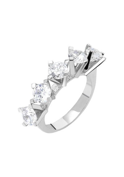 Tesbihane Starlight Diamond Pırlanta Montür Elegance 925 Ayar Gümüş Kadın Beştaş Yüzük Beyaz