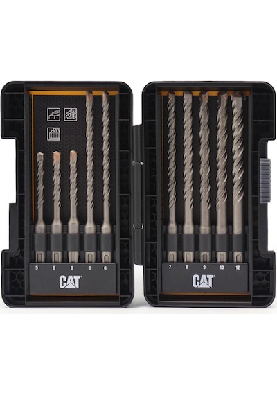 Cat Da03901 10 Parça Tungsten Karbür Sds-plus Beton Matkap Uç Seti