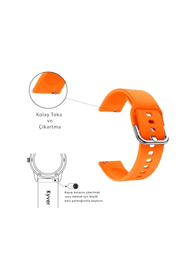 Galaxy Watch 6, 5, 4 Ve Active 2 İle Uyumlu Silikon Kordon 20mm