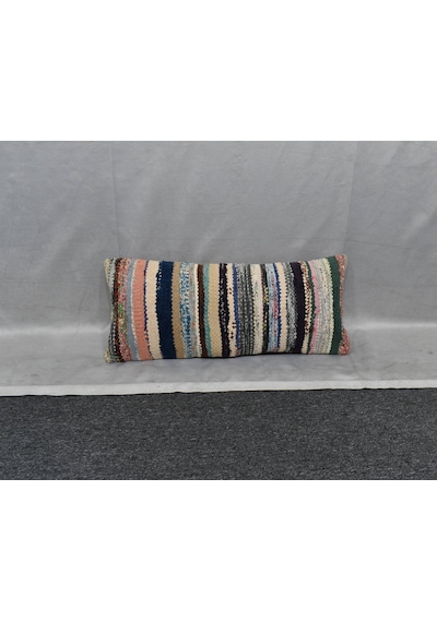Zehra Abla Halı Yeni El Dokuma Dekoratif Lumbar Kilim Kırlent Yastık Kılıfı 6201