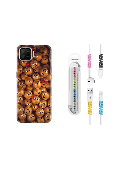 Oppo A73 Kılıf Kablo Koruyuculu Gold Emoji 1877
