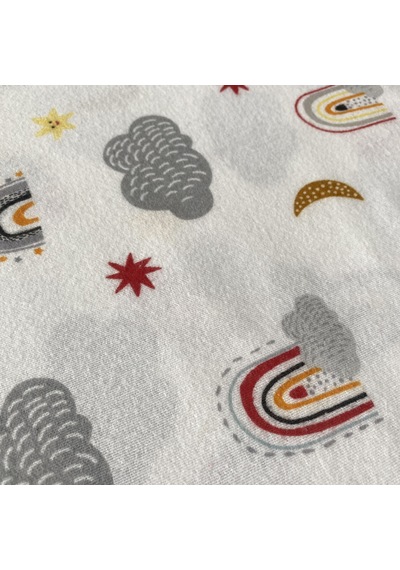 Flanel Pazen Kumaşından %100 Pamuklu Bebek Nevresim Takımı 100x150 Gri