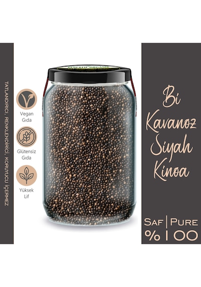 Beyaz Kinoa + Kırmızı Kinoa + Siyah Kinoa Bi Kavanoz 660 Cc. Cam Kavanozlarda 3 Çeşit Kinoa